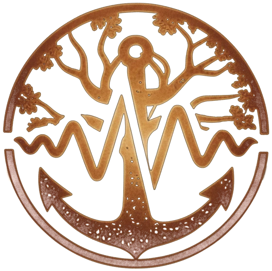 The Anchor & Oak emblem: an anchor and an oak tree joined inside a circle